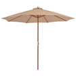 Vidaxl parasol met houten paal 300 cm taupe