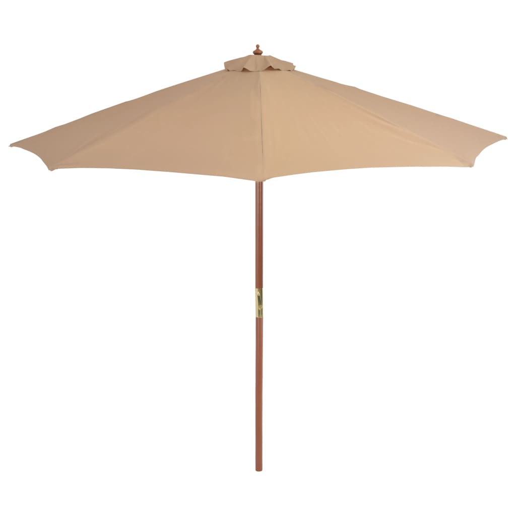 Vidaxl -Parasol mit Holzstangen 300 cm Taupe