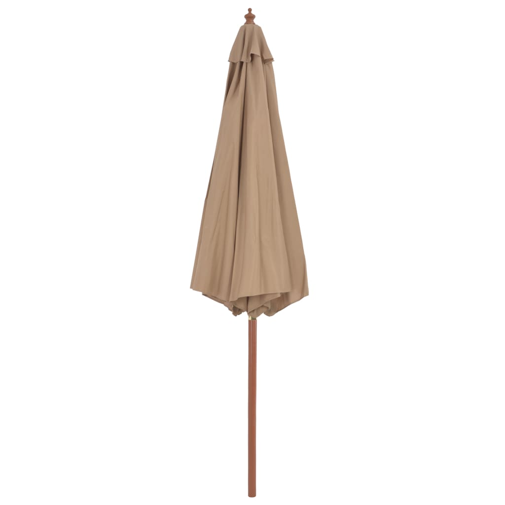 Vidaxl -Parasol mit Holzstangen 300 cm Taupe