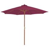 Vidaxl parkols mat hëlze Pole 300 cm Bordeaux rout