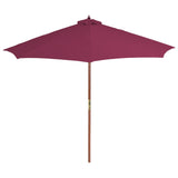 Vidaxl parkols mat hëlze Pole 300 cm Bordeaux rout