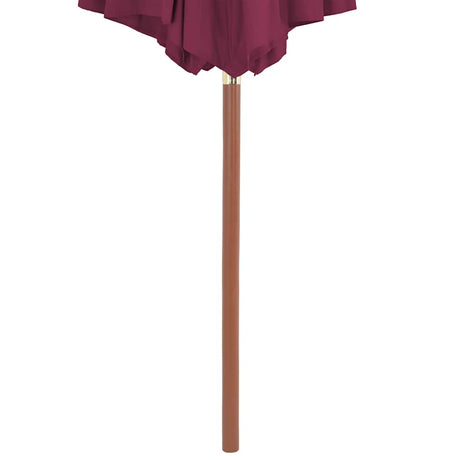 Vidaxl parasol met houten paal 300 cm bordeauxrood