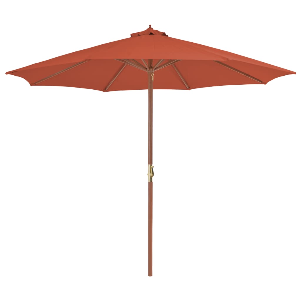 Vidaxl Parasol mit Holzstange 300 cm Terrakotta