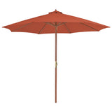 Vidaxl Parasol mit Holzstange 300 cm Terrakotta