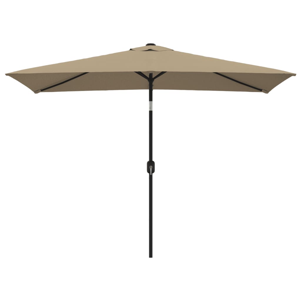 Vidaxl -parasol med metallstang 300x200 cm taupe