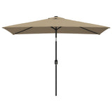 Vidaxl -parasol med metallstang 300x200 cm taupe