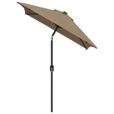 Vidaxl -parasol med metallstang 300x200 cm taupe