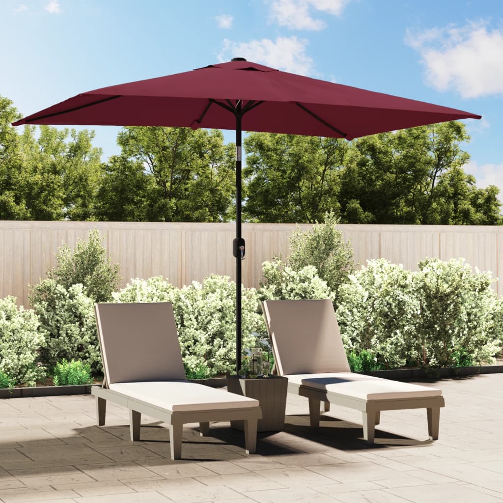 Parasol vidaxl avec poteau métallique 300x200 cm Bordeaux rouge