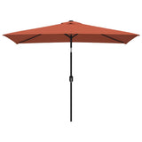 Vidaxl -parasol med metallstang 300x200 cm terrakotta