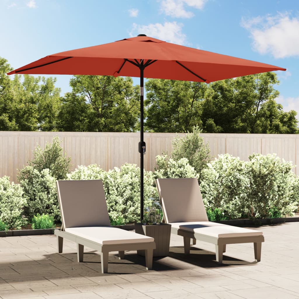 Vidaxl -parasol med metallstang 300x200 cm terrakotta