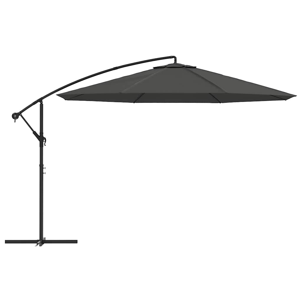 Parasol flotante de Vidaxl con poste de aluminio 350 cm de antracita