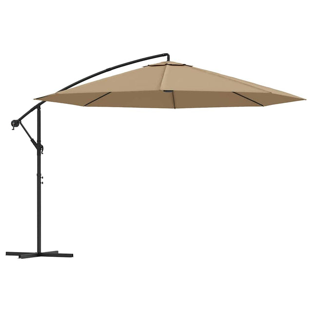 Vidaxl zweefparasol met aluminium paal 350 cm taupe