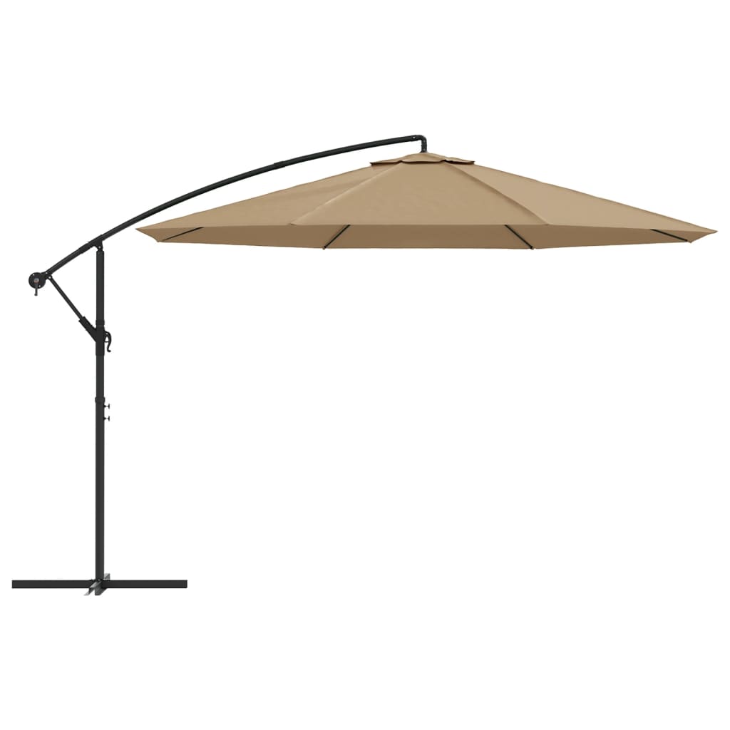 Vidaxl Floating parasol with aluminum pole 350 cm Taupe