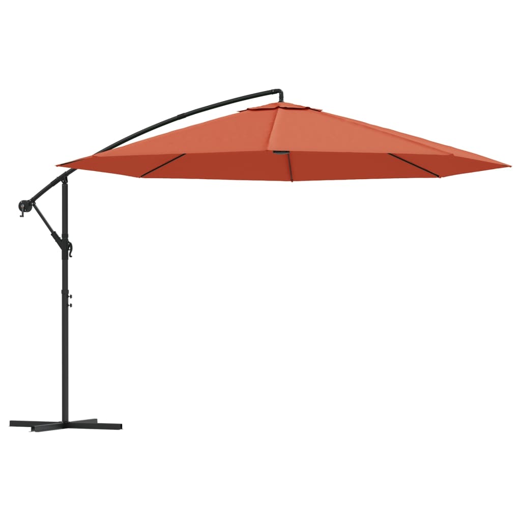 Vidaxl Floating parasol with aluminum pole 350 cm terracotta -colored