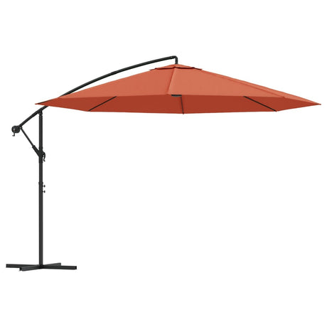 Vidaxl zweefparasol met aluminium paal 350 cm terracottakleurig
