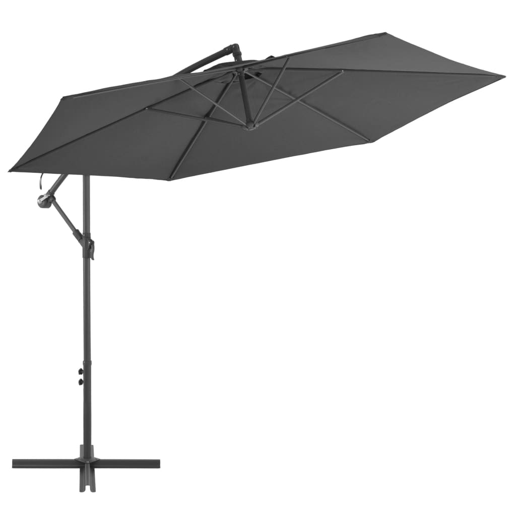 Vidaxl flytende parasol med aluminiumstang 300 cm Antracitt -farget