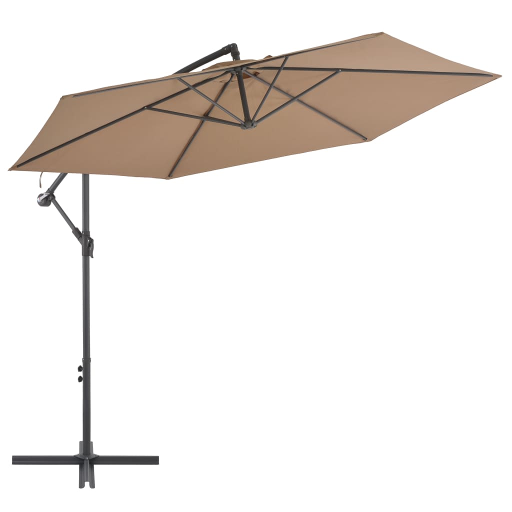 Vidaxl flytende parasol med aluminiumstang 300 cm taupe