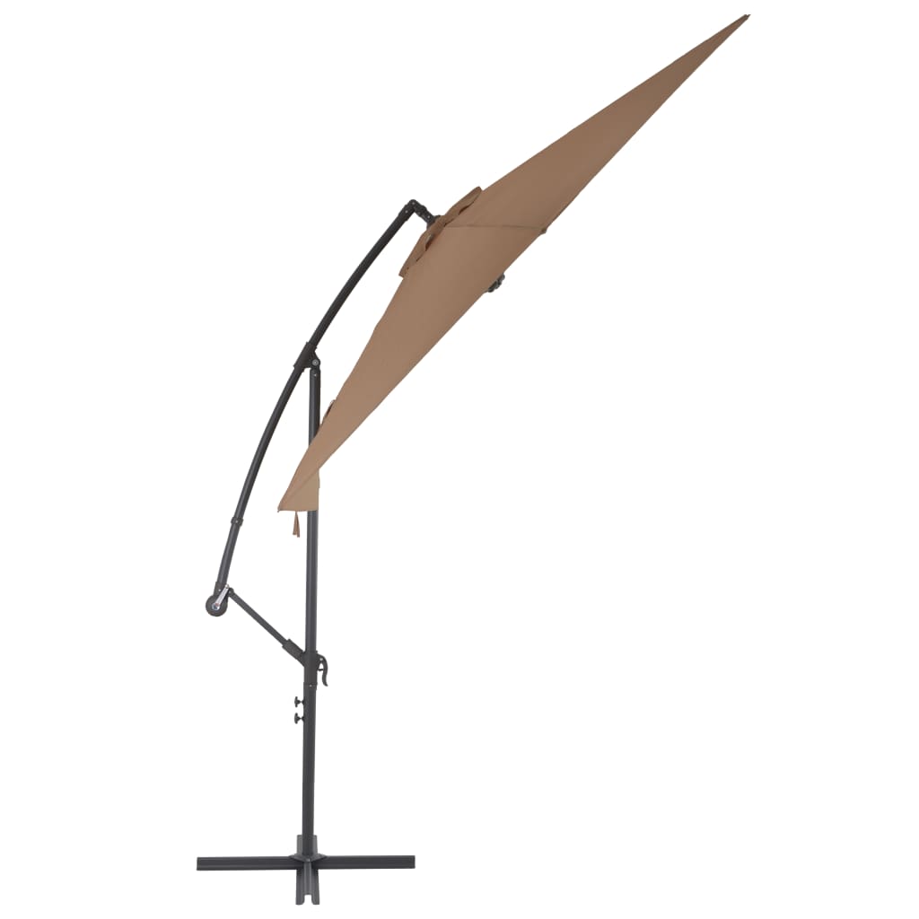 Vidaxl flytende parasol med aluminiumstang 300 cm taupe