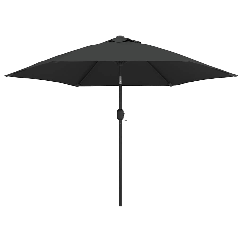 Vidaxl parasol met led-verlichting en stalen paal 300 cm antraciet
