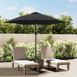 Parasol vidaxl avec éclairage LED et poteau en acier 300 cm anthracite