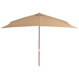 Vidaxl parasol met houten paal 200x300 cm taupe