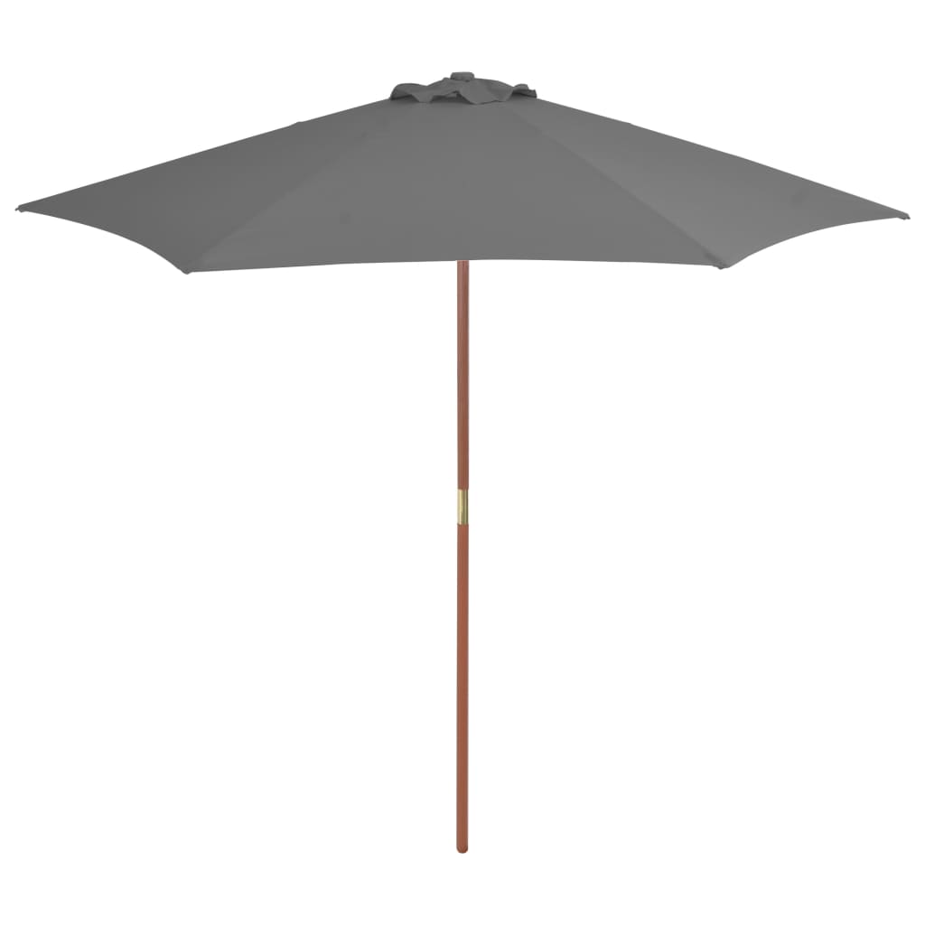 Parasol Vidaxl con poste de madera 270 cm antracita