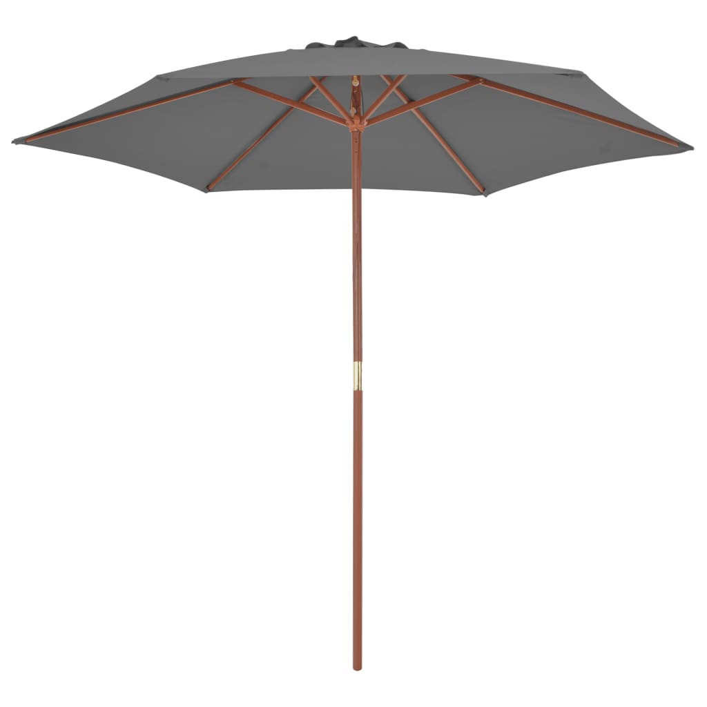 Parasol Vidaxl con poste de madera 270 cm antracita