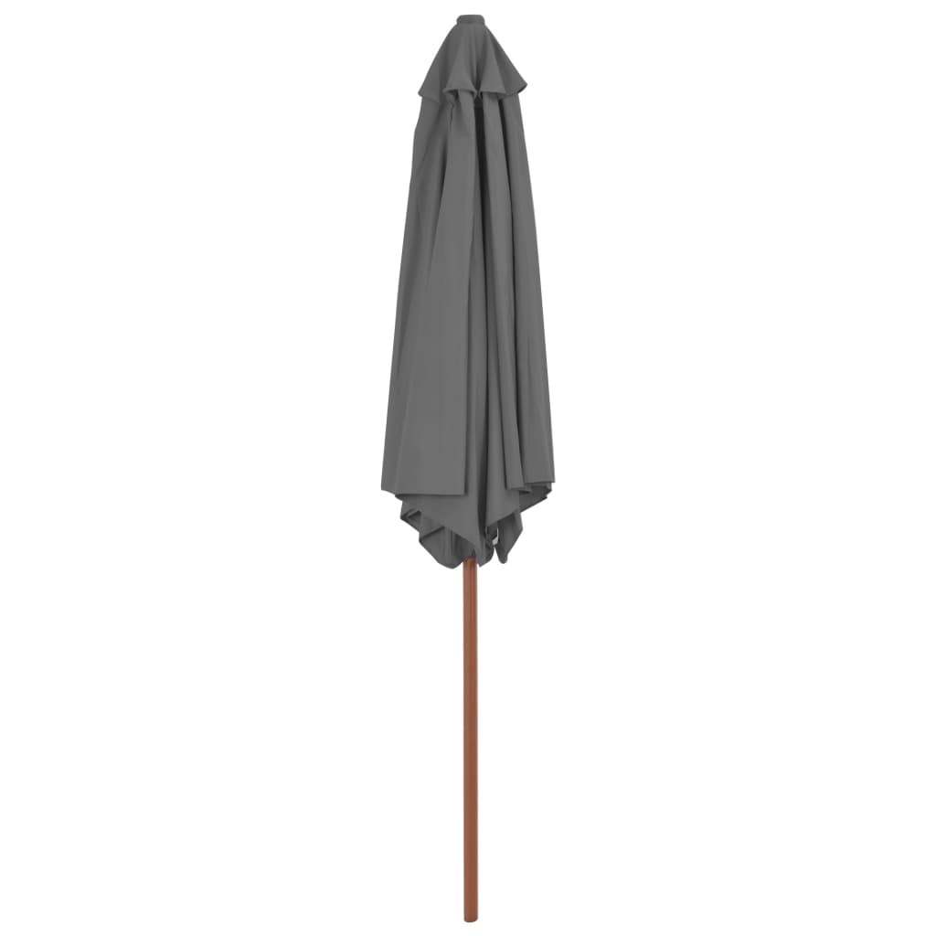 Parasol Vidaxl con poste de madera 270 cm antracita