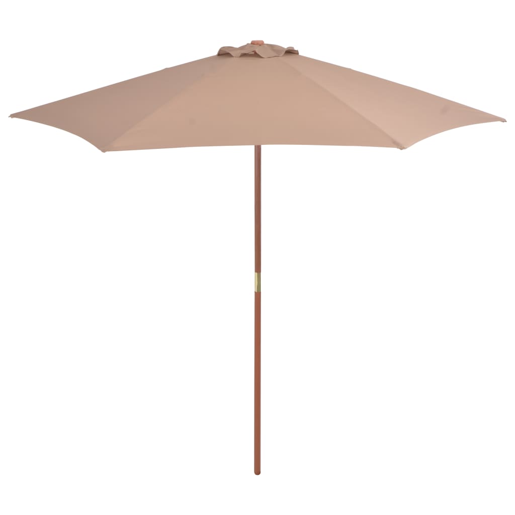 Parasol Vidaxl con poste de madera 270 cm Taupe