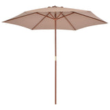 Parasol Vidaxl con poste de madera 270 cm Taupe