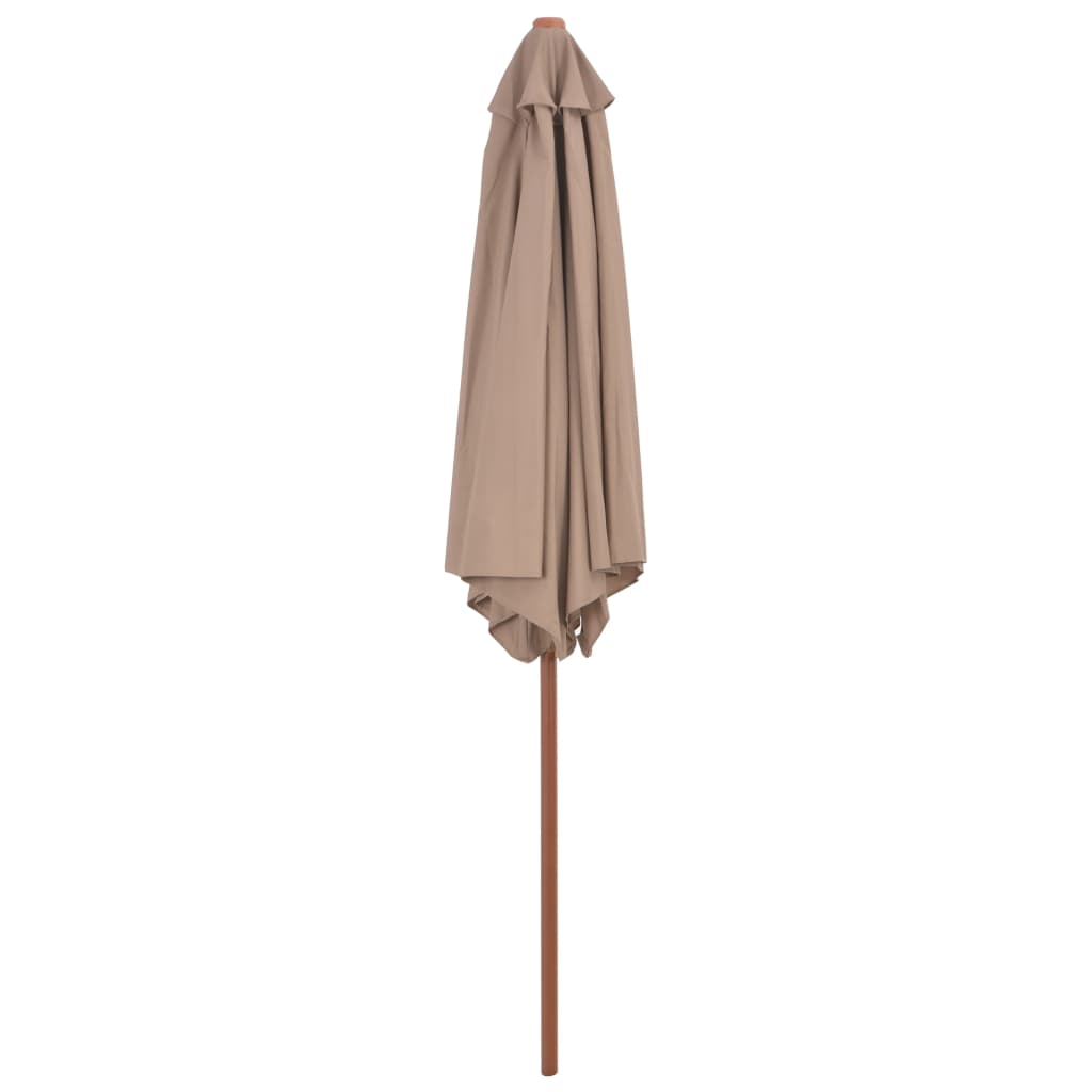 Parasol Vidaxl con poste de madera 270 cm Taupe