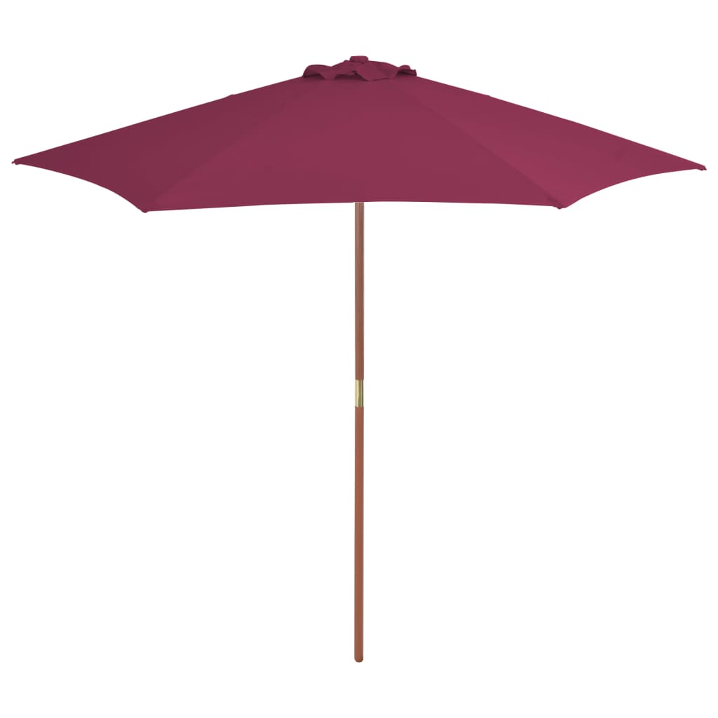 Vidaxl Parasol med trästol 270 cm Bordeaux röd