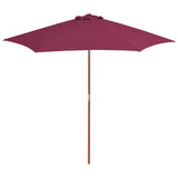 Vidaxl Parasol med trästol 270 cm Bordeaux röd