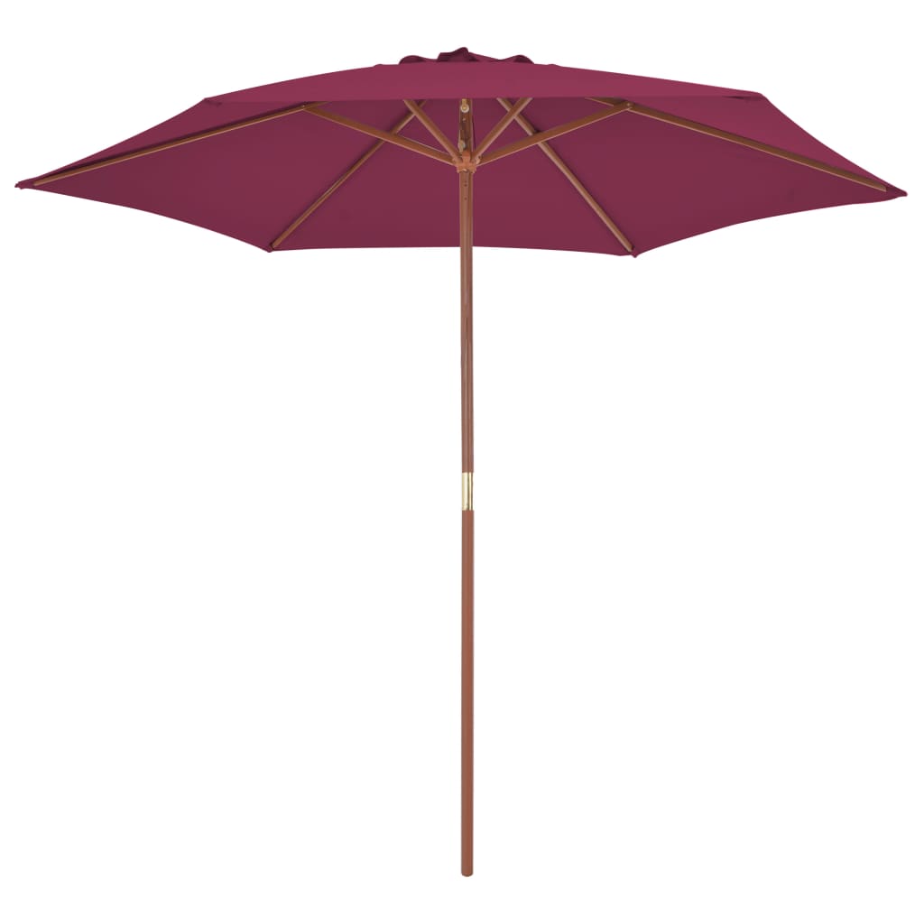 Vidaxl Parasol med trästol 270 cm Bordeaux röd