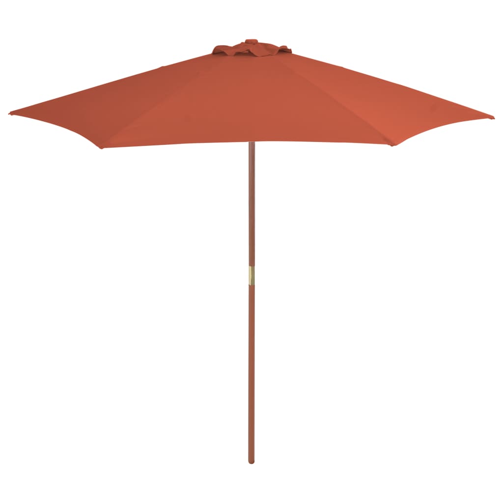 Vidaxl Parasol with wooden pole 270 cm terracotta