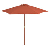 Vidaxl Parasol with wooden pole 270 cm terracotta