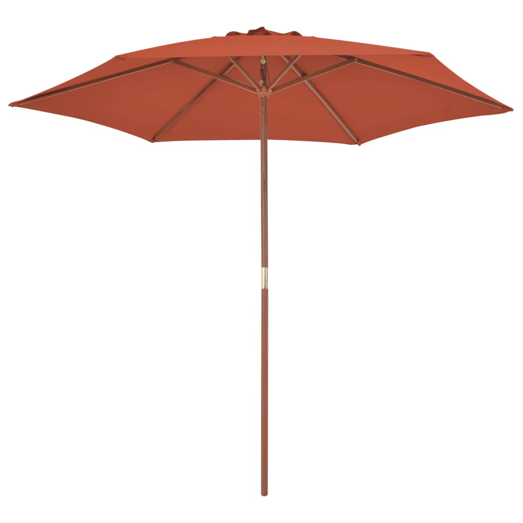 Vidaxl Parasol with wooden pole 270 cm terracotta