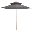 Vidaxl parasol dubbeldekker met houten paal 270 cm antraciet
