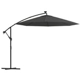 Vidaxl Parasol flottant avec un éclairage LED Polaire en acier 300 cm anthracite