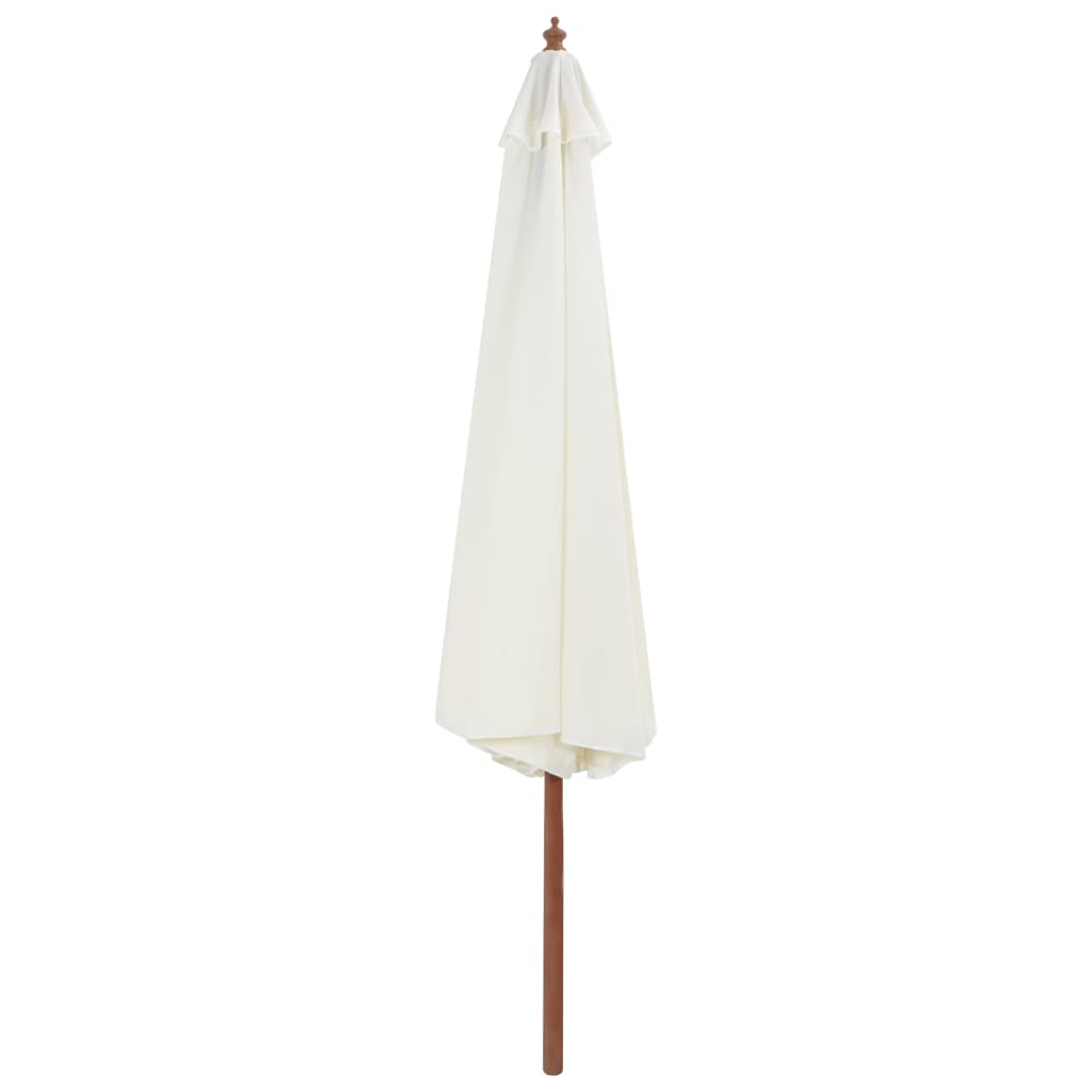 Vidaxl parasol met houten paal 350 cm zandwit