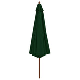 VidaXL Parasol met houten paal 350 cm groen