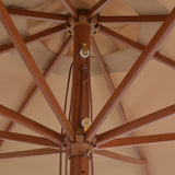Vidaxl parasol met houten paal 350 cm taupe