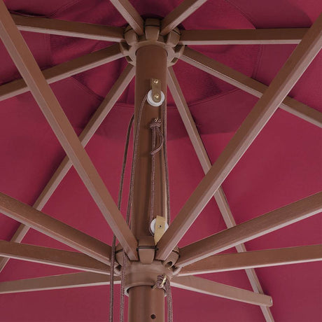 Vidaxl parasol met houten paal 350 cm bordeauxrood