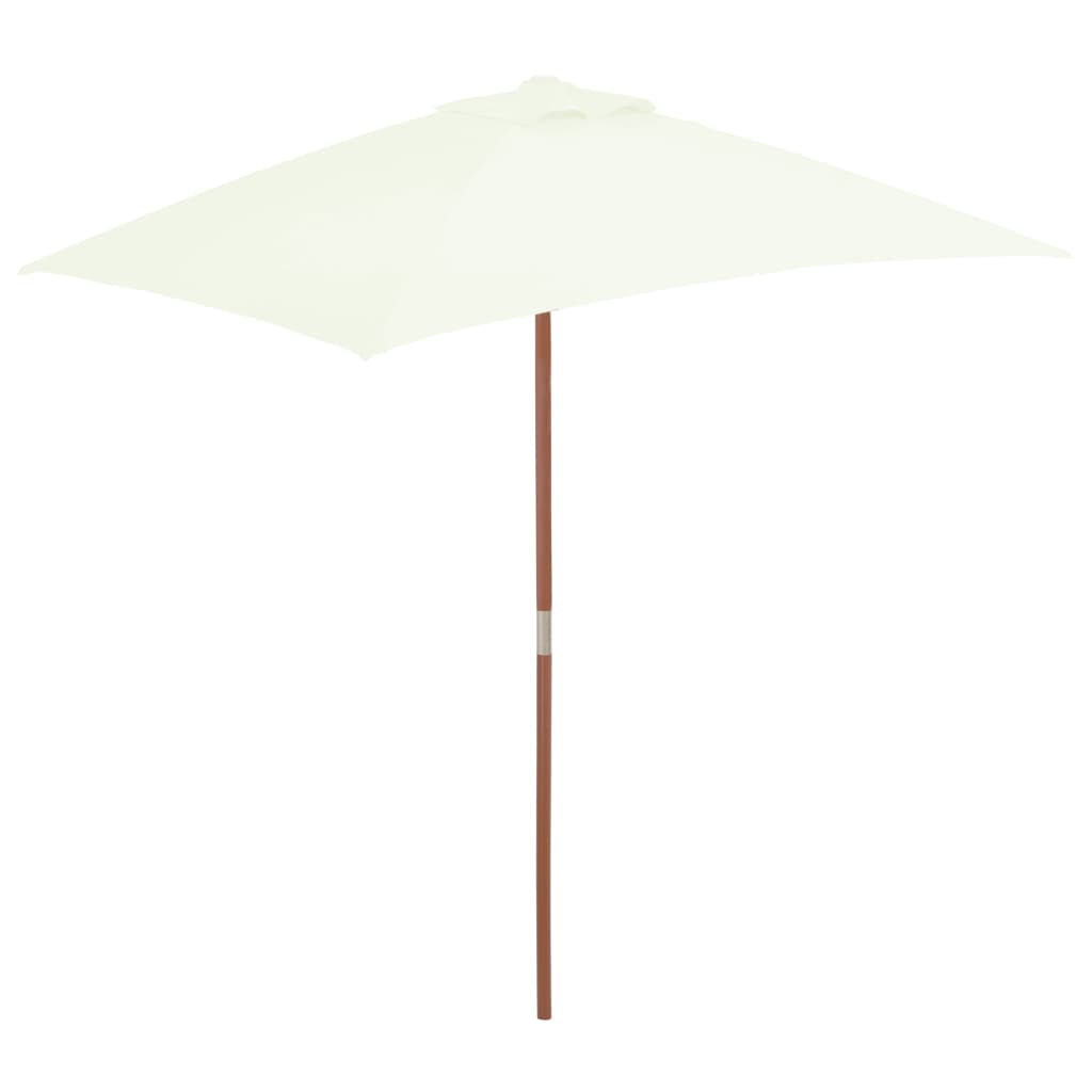 Vidaxl -parasol med trepol 150x200 cm sand -farget