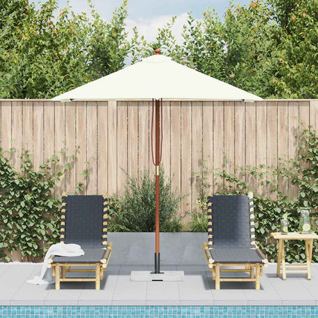 Vidaxl parasol met houten paal 150x200 cm zandkleurig