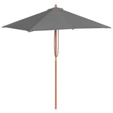 Vidaxl parasol met houten paal 150x200 cm antraciet