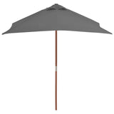 Vidaxl -parasol med trepol 150x200 cm Antracitt