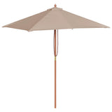 Vidaxl parasol met houten paal 150x200 cm taupe
