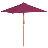 Vidaxl parasol met houten paal 150x200 cm bordeauxrood