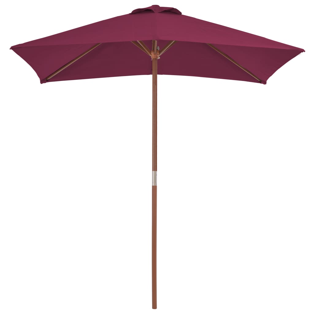 Vidaxl Parasol con palo in legno 150x200 cm Bordeaux rosso